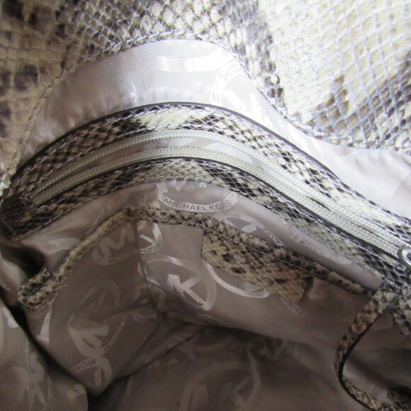 Michael Kors Gray Snakeskin Silver Hardware Large Hamilton Bag - Picture 11 of 15